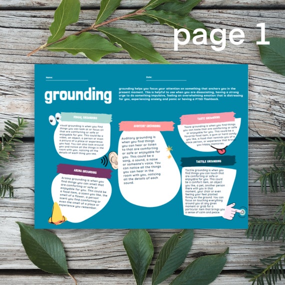 Grounding Toolbox, Mindfulness Activity Printable, therapy worksheet, panic attack help, self help worksheet, mental health, anxiety, ptsd