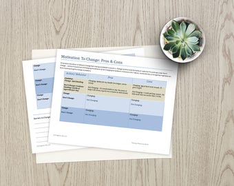 Counseling, Therapy: Motivation to Change Worksheet