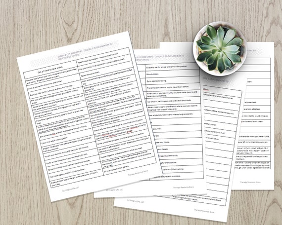 Mindfulness Activity Printable, Self Care Activity List, self help, mental health, relaxation, anxiety, depression