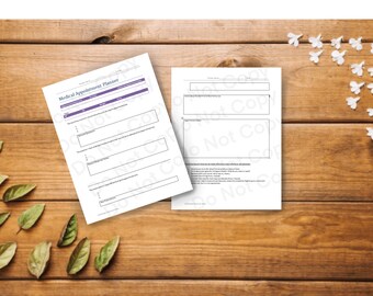 Appointment Planner, Doctor appointment journal, Medical Appointment Notes, PDF fillable, printable