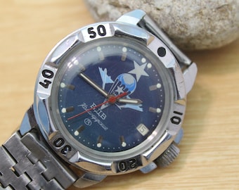 Original USSR military men's Wrist Watch Wostok Komandirskie. Chistopol Watch Factory. Gift For him / working order / Manual winding