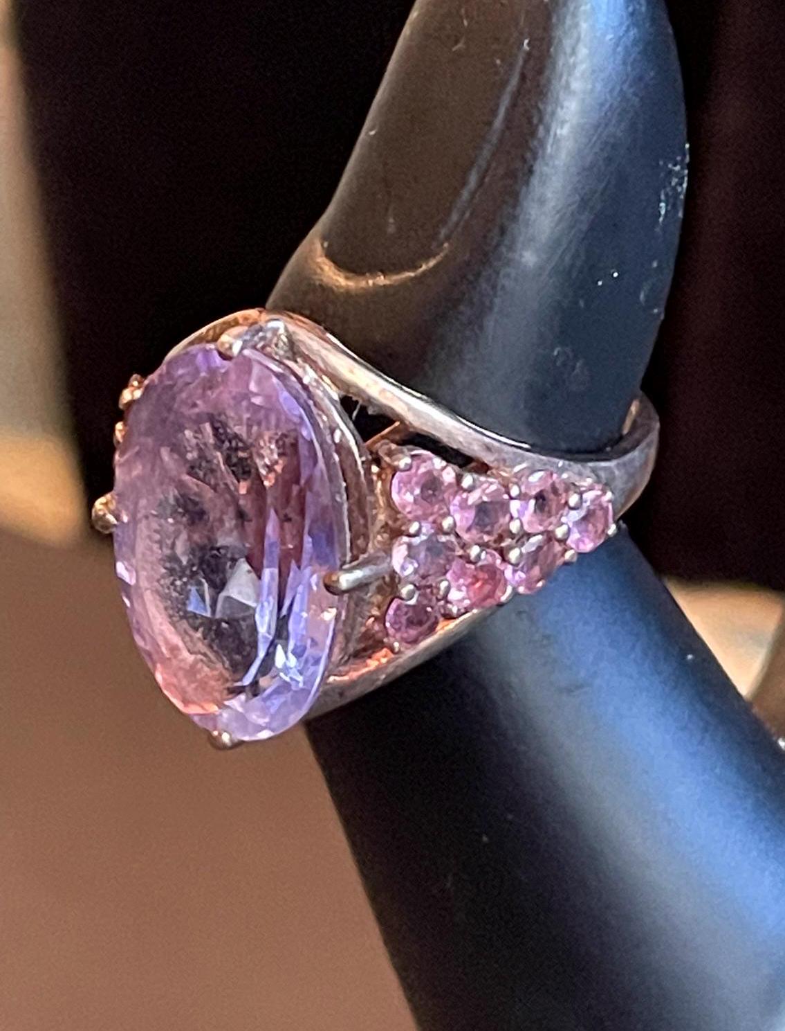 Vintage Amethyst Statement Ring: 14kt Rose Gold Vermeil, Size 7 - Etsy