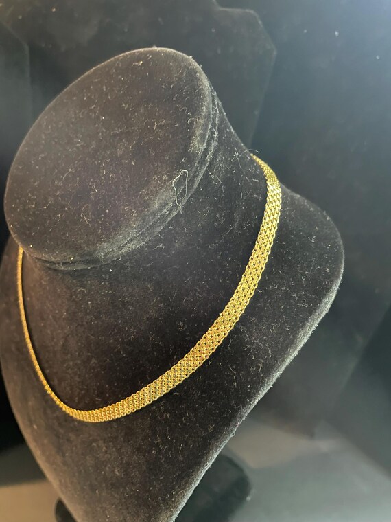 Statement Necklace "Solid 14 Kt  9.4gtw Gold Mesh… - image 2