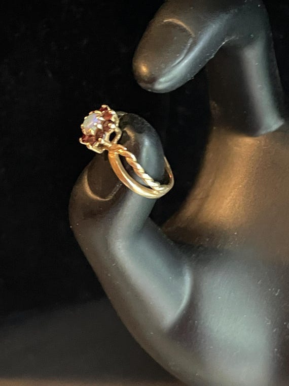 Alluring statement ring"Fire Opal surrounded by G… - image 7