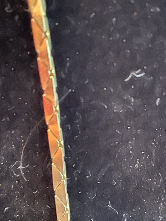 Solid 14Kt flat laying Herringbone Chain 19" long… - image 9