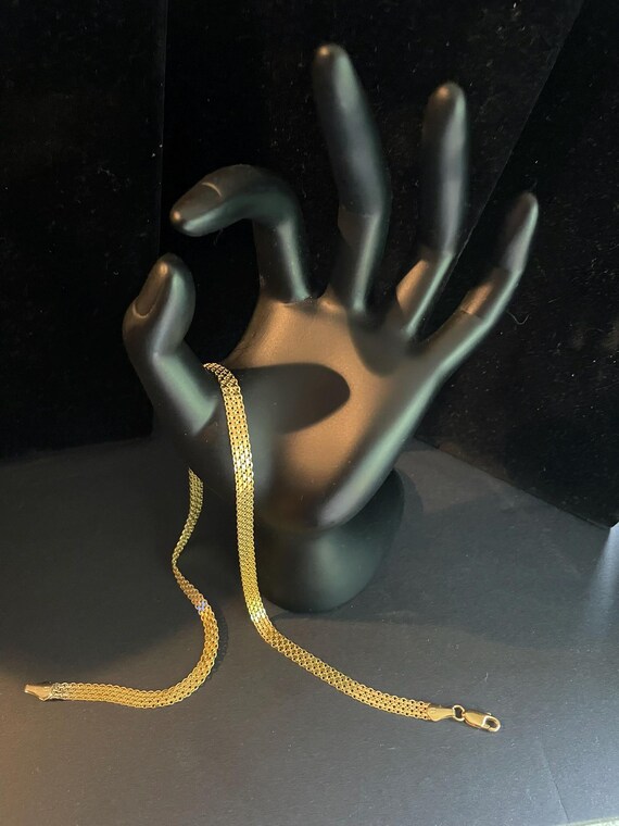 Statement Necklace "Solid 14 Kt  9.4gtw Gold Mesh… - image 4