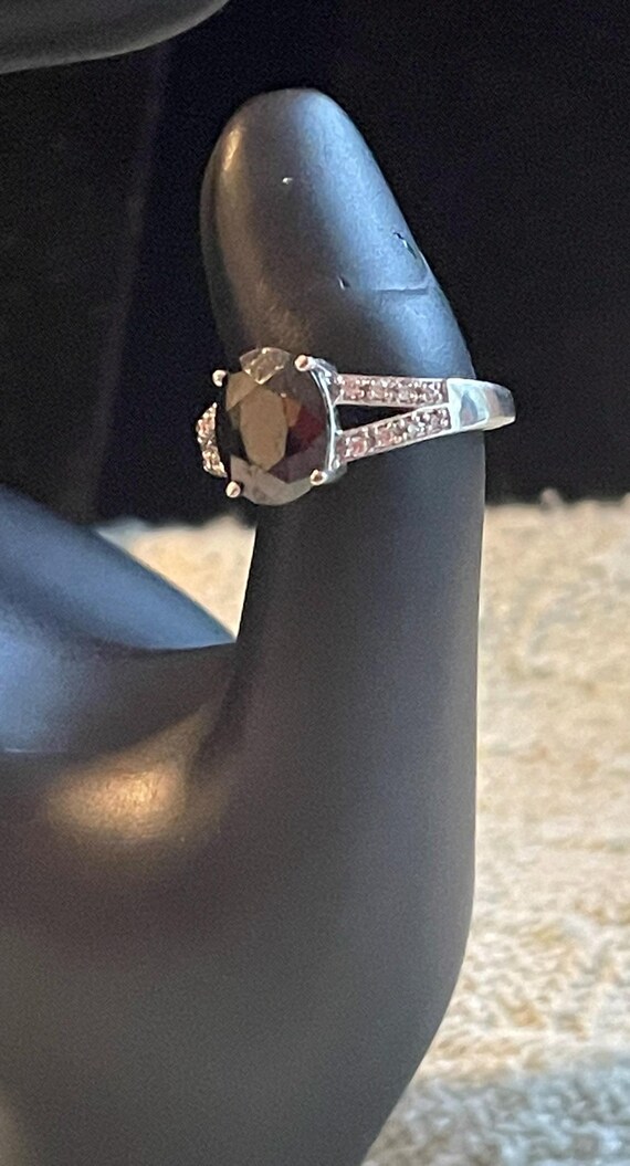 Vintage Sapphire & Crystal Sterling Silver Statem… - image 3