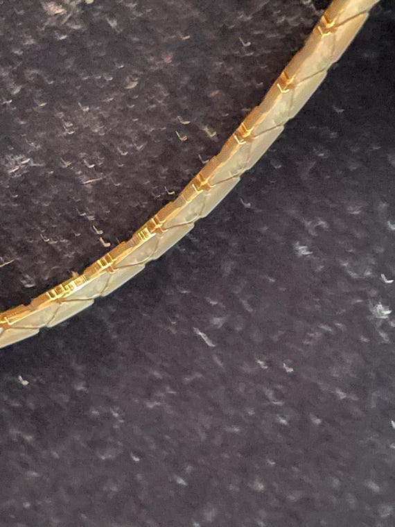 Solid 14Kt flat laying Herringbone Chain 19" long… - image 4