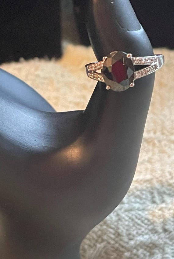 Vintage Sapphire & Crystal Sterling Silver Statem… - image 2