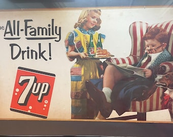 Advertising Memorabilia, Advertising Poster "7UP Cardboard Add" In very good condition