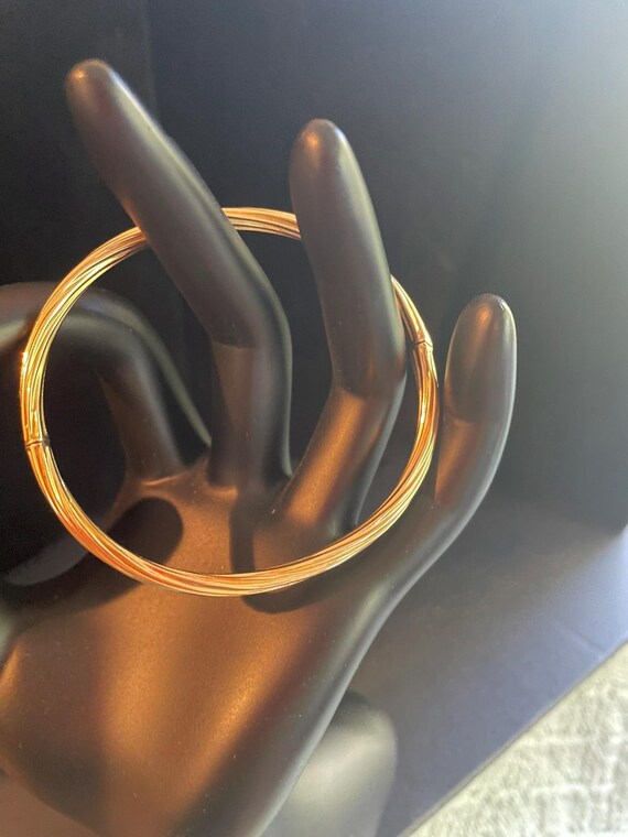 14Kt Gold 7.8 gtw Bangle Bracelet: Statement Jewe… - image 4
