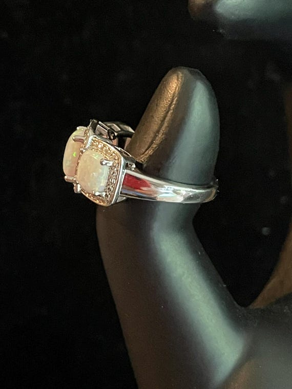 Alluring statement ring"3 fire opals mounted on S… - image 4