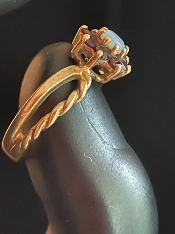 Alluring statement ring"Fire Opal surrounded by G… - image 5