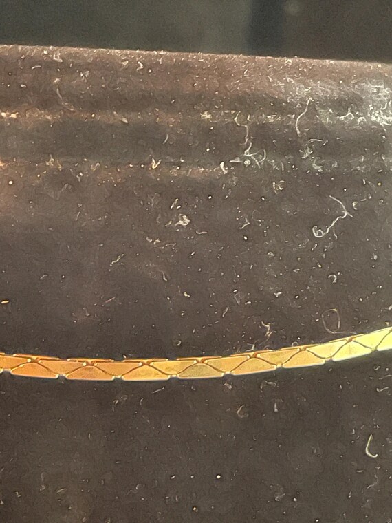 Solid 14Kt flat laying Herringbone Chain 19" long… - image 1