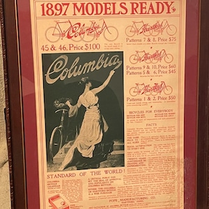 Cartel publicitario de la bicicleta Columbia, 1897