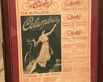 Columbia Bicycle Advertisement Poster 1897