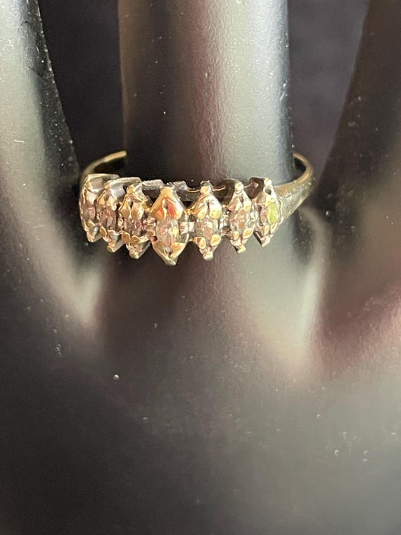 Art Deco Diamond 10K Gold Statement Ring: Size 9 - image 4