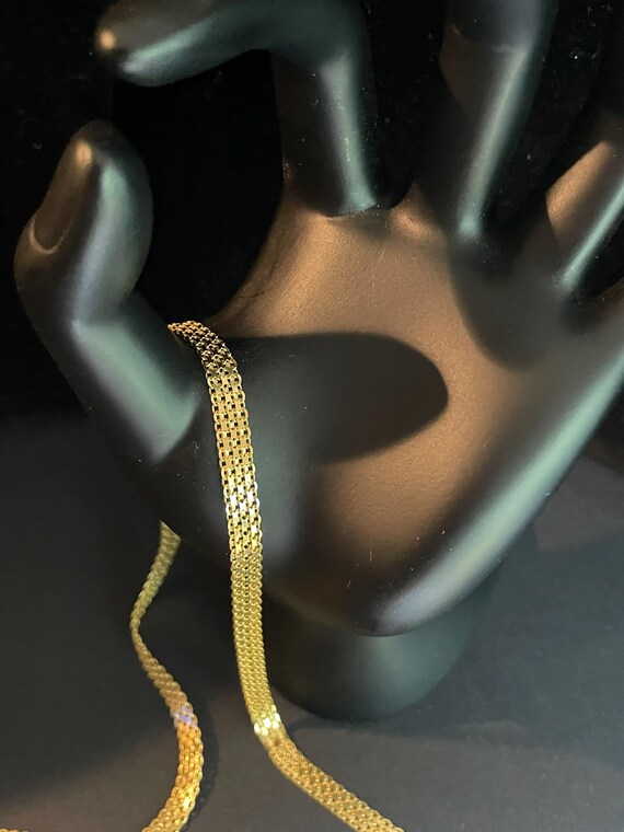 Statement Necklace "Solid 14 Kt  9.4gtw Gold Mesh… - image 5