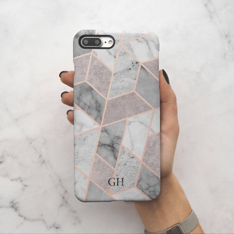 Geometric Marble Mosaic Personalized Name Custom Text Initials image 0
