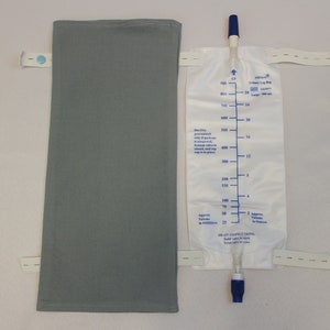 Large Gray Flannel Catheter Leg Bag Cover