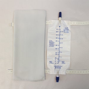 Large White Twill Catheter Leg Bag Cover