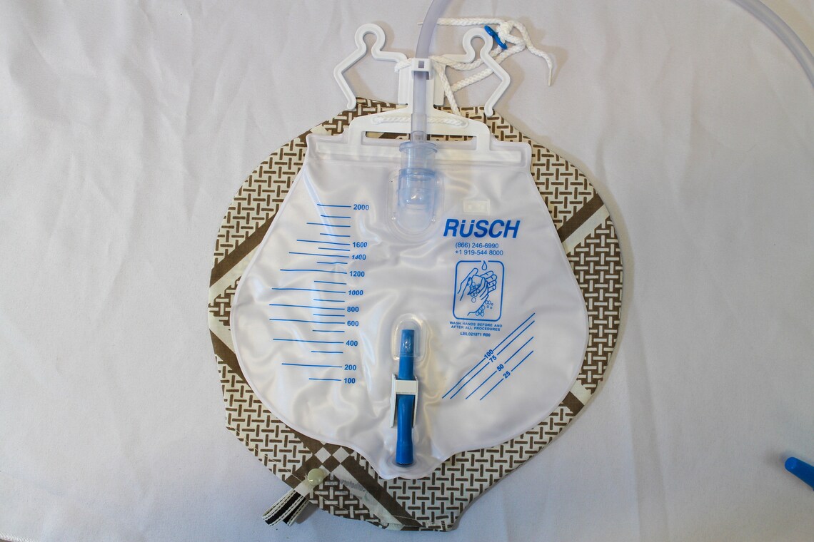 Brown & Beige Cloth Catheter Bag Cover Bardia BARD 2000 Ml Etsy