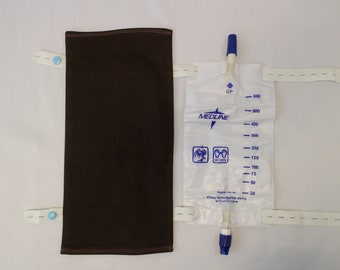 Brown Twill Cotton 500mL - 600mL Medline Rusch Uro-Safe Catheter Leg Bag Cover Urine Drainage