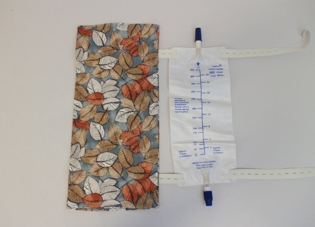 Large Flannel Leaves Catheter Leg Bag Cover 28 to 32 Oz 900 to 1000 Ml Etsy