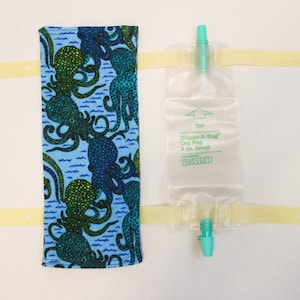 Small 9oz BARD Flannel Octopus Catheter Leg Bag Cover  Urine Drainage
