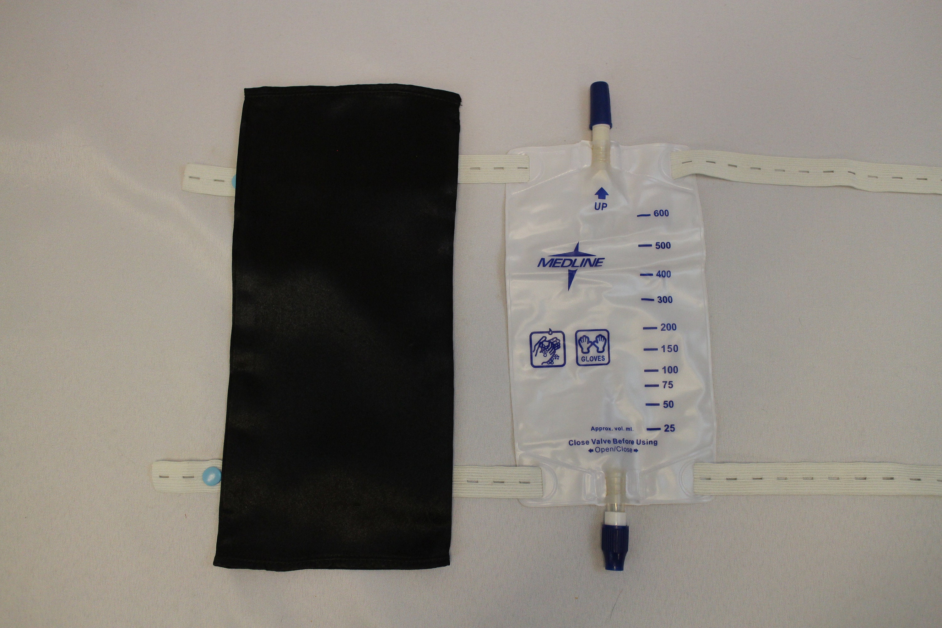 Medline Urinary 2000 ml Drain Bag with Anti-Reflux Tower with Slide-Ta