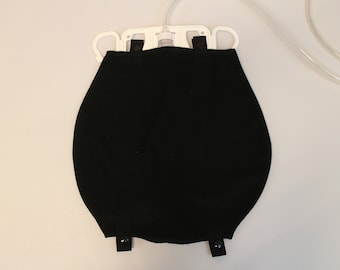 2000mL Black Quilters Cotton Catheter Bag Cover BARD Urine Drainage