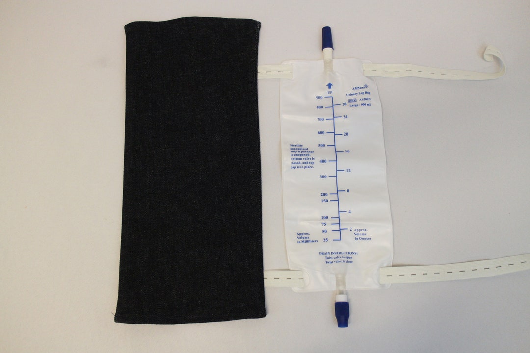 Large Denim Flannel Catheter Leg Bag Cover Etsy