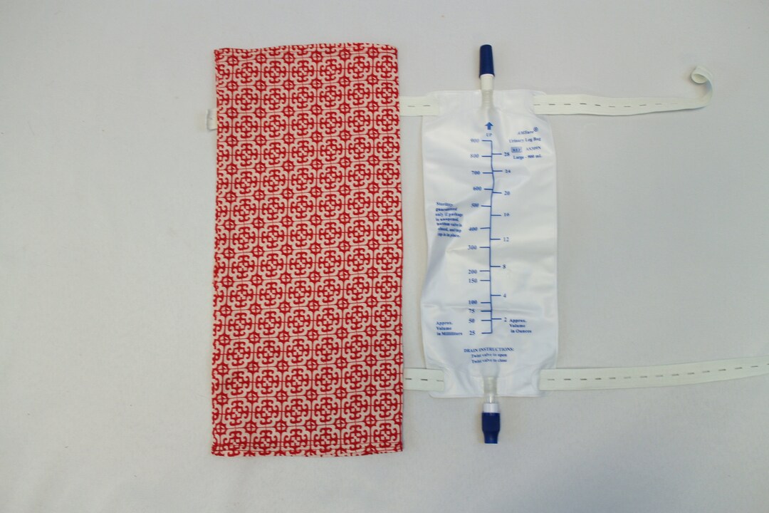 Large Red & White Catheter Leg Bag Cover 1000ml Etsy