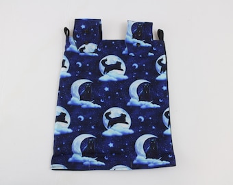 2000mL Black Cats Crossbody Catheter Bag Cover with Detachable Adjustable Straps BARD Urine Drainage