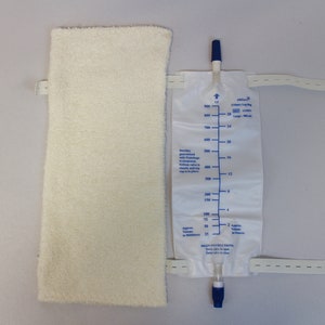 Large Off-White Terrycloth Catheter Leg Bag Cover