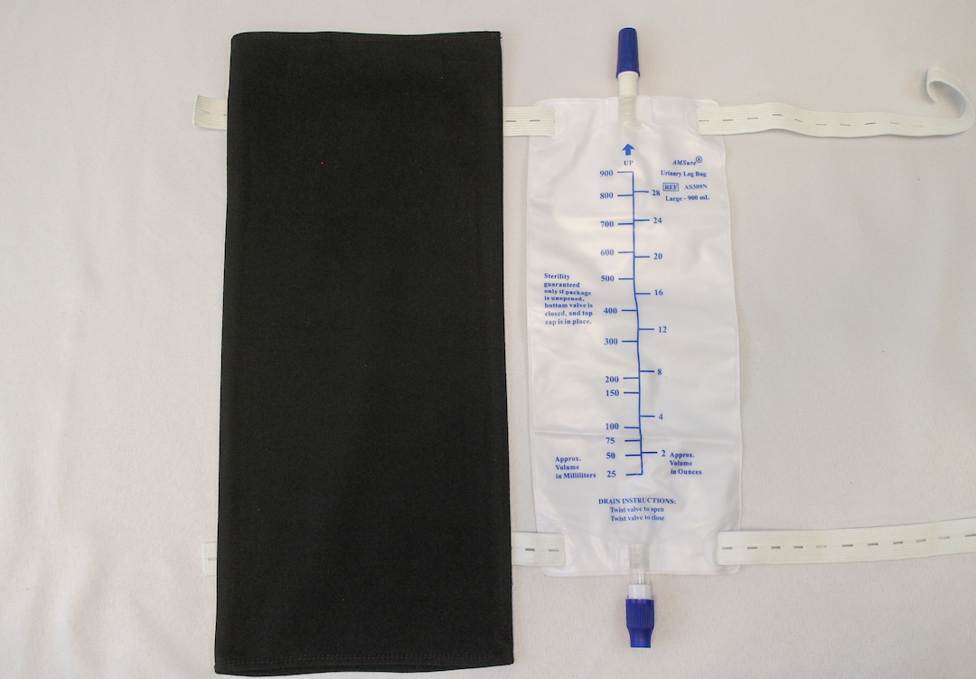 Large Black Twill Catheter Leg Bag Cover Etsy
