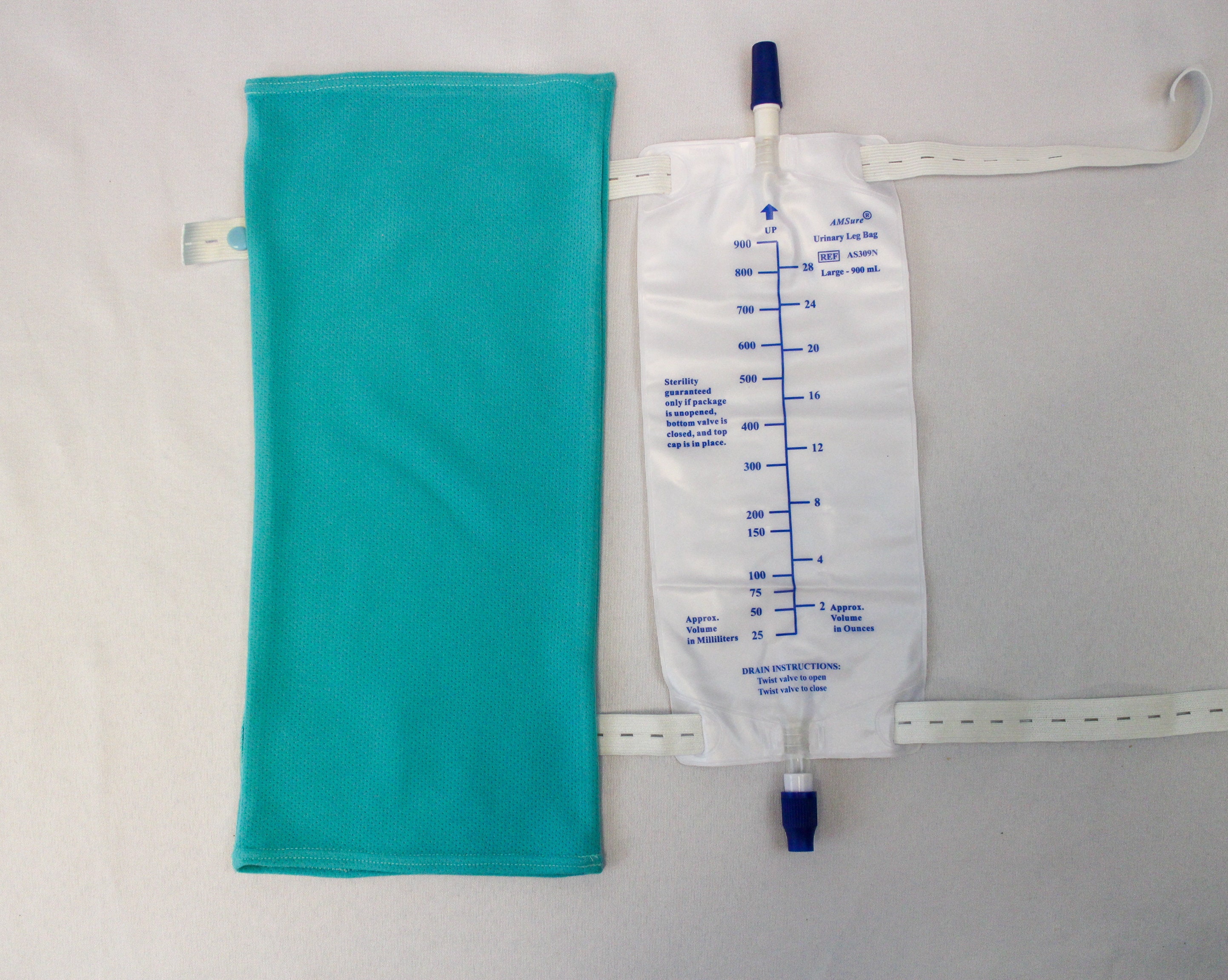 Large Stretch Knit Aqua Mesh Catheter Leg Bag Cover Etsy