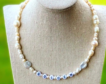 ハリー・スタイルズ ネックレス、文字ビーズネックレス、エリウ