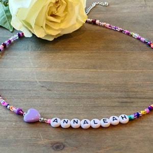 Girls Name Necklace, Little Girl Necklace, Little Girl Jewelry, Toddler Necklace for Girl, Bead Name Necklace, Girls Letter Bead Necklace