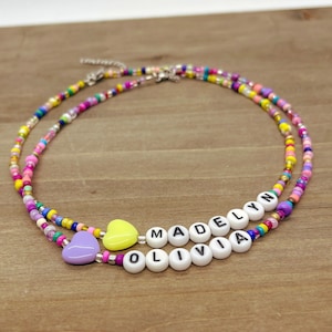 Girls Personalized name necklace, Daughter little girls jewelry, Kids custom necklace, Toddler Princess Gift, Child Party gift ideas, Pastel