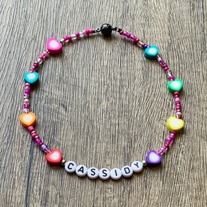 Little Girls Necklace, Birthday Gift ideas, Princess Party, Party Favors, Girls Gifts, Little Girls Jewelry, Beaded Name Necklace