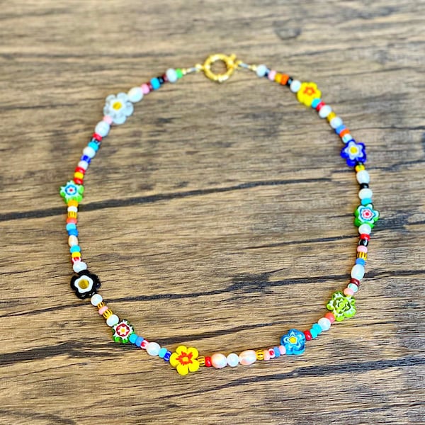 Millefiori Necklace Etsy