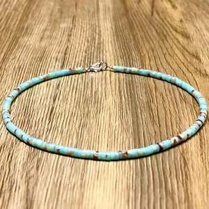 Heishi Stone Choker, Genuine Jasper, Heishi Necklace, Heishi Stone, Surfer Necklace, Surfer Choker, Surf Necklace, Beach Choker, Surf Choker