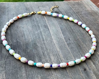 ☆【VINTAGE HOLLYWOOD】☆Rainbow Beads n Pearl Necklac.e☆ il_340x270.4836329227_2yvl.jpg
