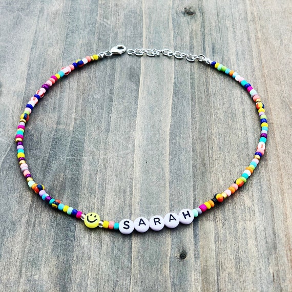 Beaded Name Necklace, Kids Jewelry, Little Girls Necklace, Best