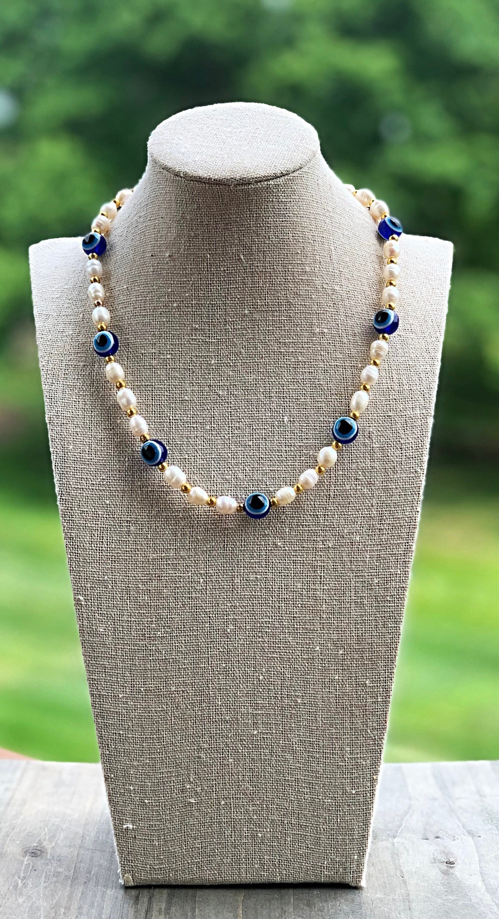 Eliou Necklace, Bohemian Pearl Necklace, Freshwater Pearl Necklace