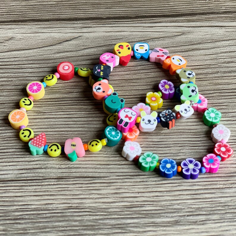 Emoji Bead Bracelets Rainbow Smiley Bracelet Best Kids Gift Etsy