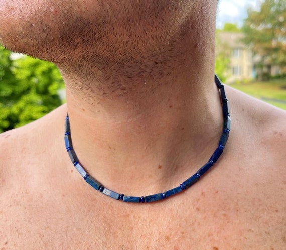 Buy Zoya Gems & Jewellery 8MM Blue Necklace - Delta Blues Lapis Lazuli 20