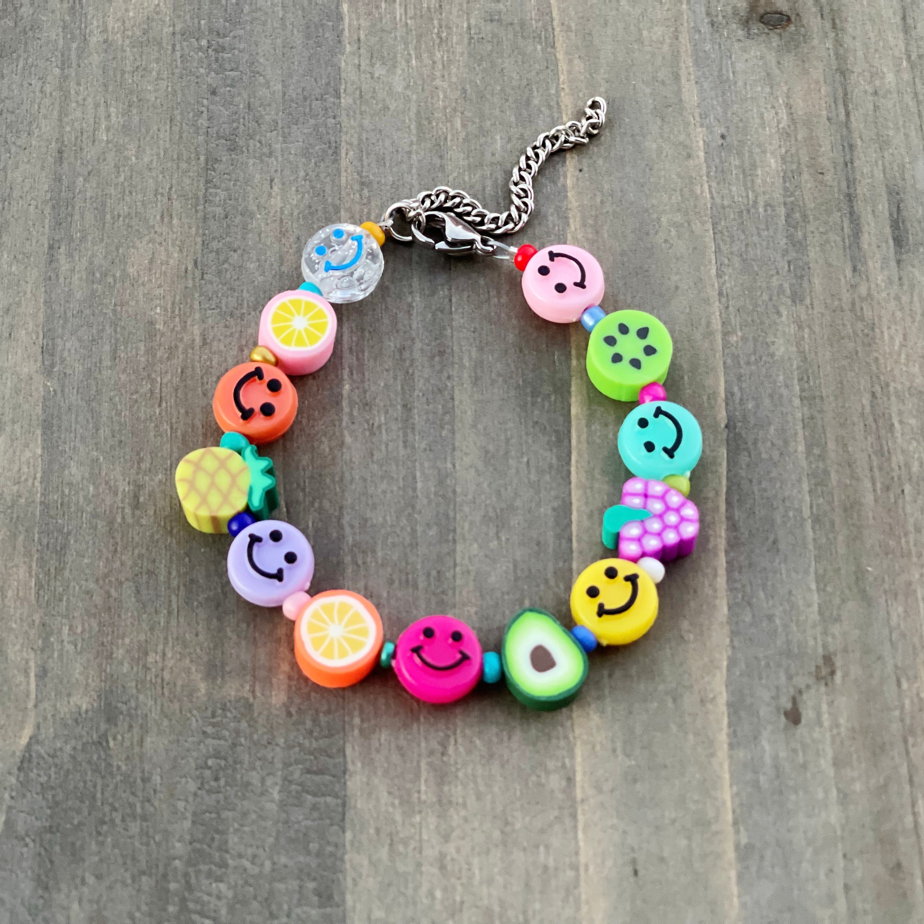 Bracelets with Smileys and Polymer Clay Beads - Beads & Basics
