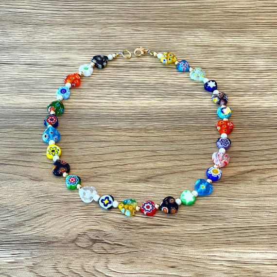 Millefiori necklace deals